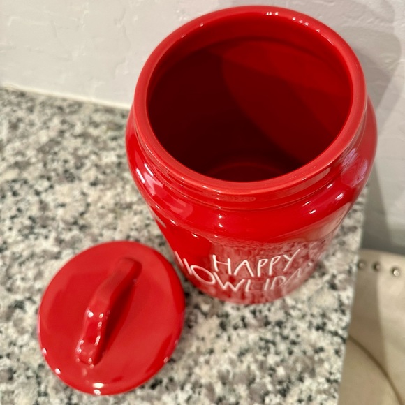 Rae Dunn Happy Howlidays Dog Treat Ceramic Canister - Picture 2 of 3